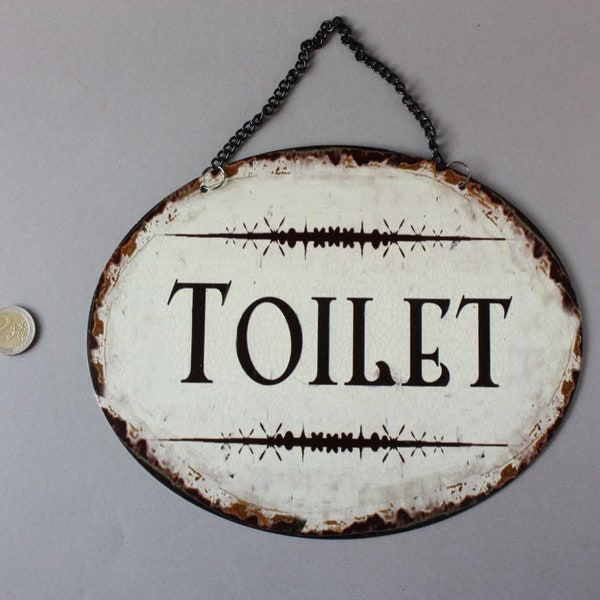 Toilet Schild, Hinweisschild Toilette im Vintage Stil