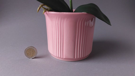 Keramik-Pflanzentopf Im Vintage-Stil – 2 Stück, Rosa Blumenmuster, Dekorativ Für Zimmerpflanzen