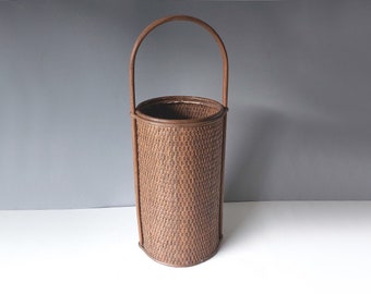 Rattan Korb, Aufbewahrungskorb, Bast Korb Vintage