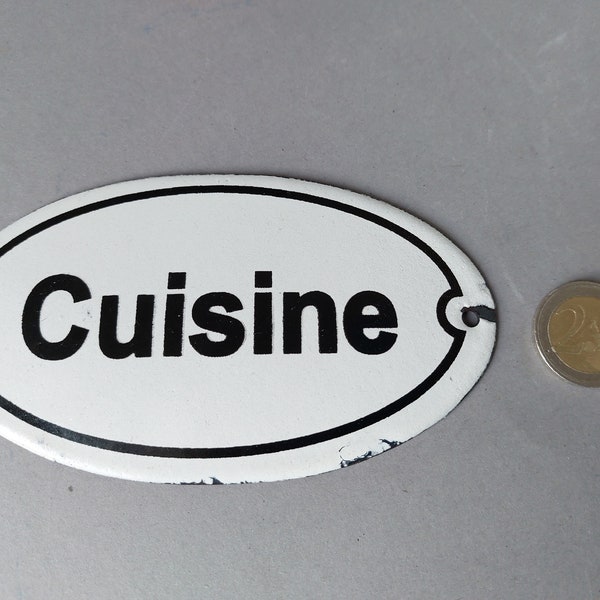 Cuisine Türschild Emaille, Emailleschild Küche, Email Schild