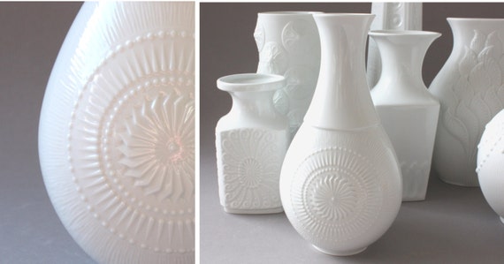 AK Vase weiß, Porzellanvase, Blumenvase Porzellan, Kaiser Germany, Mid Century 60er, Hochzeitsgeschenk, Geschenk Frau