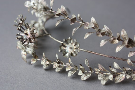 Antique Wedding Headpiece Myrtle silver, Hair Acc… - image 2