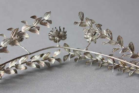 Antique Wedding Headpiece Myrtle silver, Hair Acc… - image 5