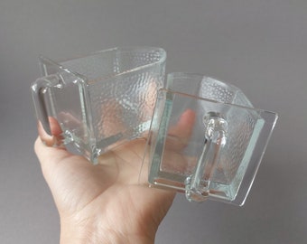 Glass scoops 2pcs., small glass jars Vintage