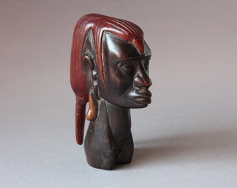Masque Africain Yaure (Yahouré) - Bois Sculpté - Années 1970 - Original