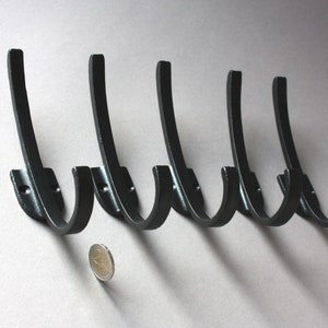 5 wall hooks black straight, modern coat towel clothes hat hooks, bathrobe bathroom hooks, powder room