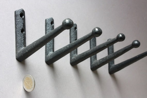 Kleiderhaken Metall, Garderobenhaken schwarz, 5 Stück, Wandhaken