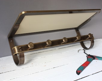 Unique coat hooks, clothes rack with shelf, Art déco