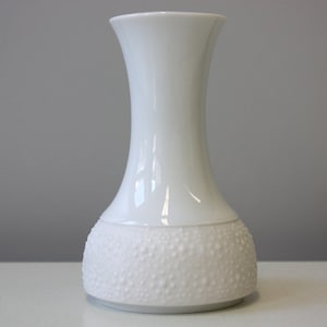 Thomas Germany Bisque vase glazed porcelain relief, 60s 70s vintage