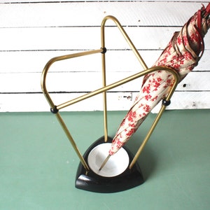 Mid-Century umbrella stand triangular, walking stick holder, 50s 60s Germany, entrance lobby decoration, gift office shop restaurant