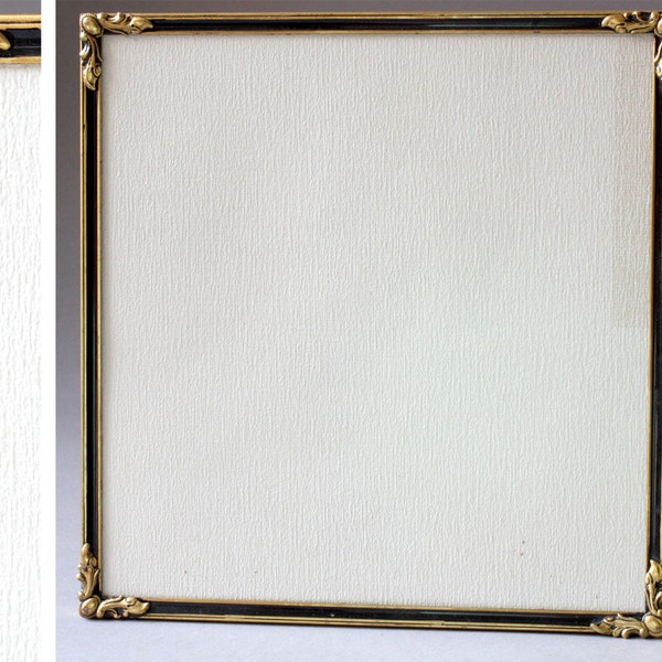 Halverwege de eeuw vierkante fotolijsten, vintage frames metal 40s-50s, cadeau vrouw u hem bruiloft cadeau, Denemarken, het zwarte goud