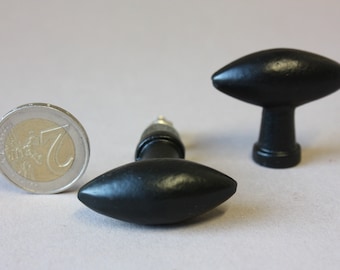 Ovaler Griff skandinavischen Stil schwarz, geradliniger Möbelgriff, Beschlag, rustikaler Schubladengriff, schlichter Schrankgriff