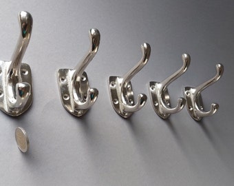 Wandhaken silber, ab 3 Stck. Garderobenhaken, Kleiderhaken silber, Handtuchhalter