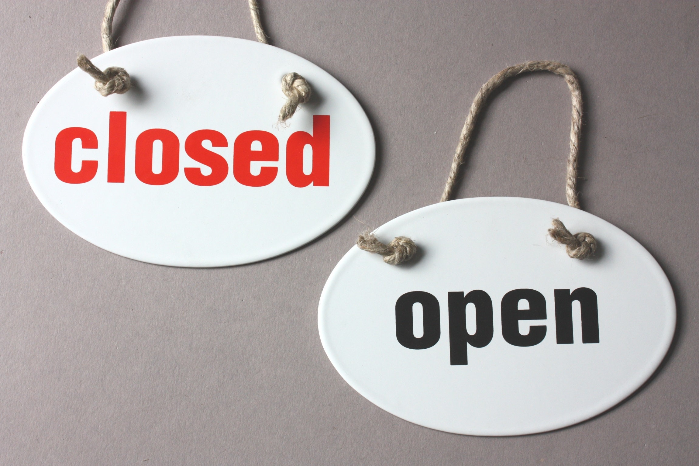 Offen Open closed Türschild, Schild aus Emaille, offen geschlossen ...
