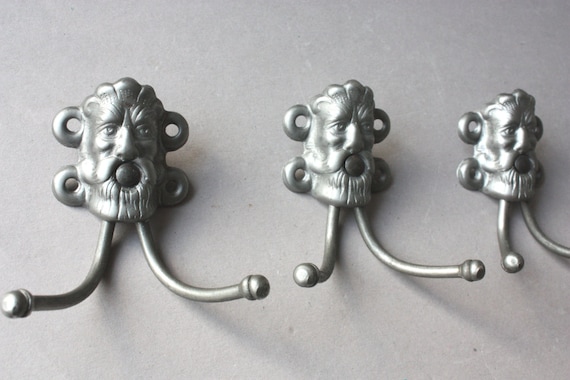 5 Art Deco Wall Hooks New Old Stock Vintage Towel Hook Face Coat Rack Grey Gray Colored germany Furniture 20s 30s Etsy