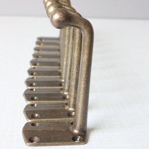 5 new old stock brass wall hooks, vintage towel hooks, Germany 50s 60s image 2