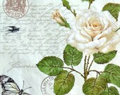 Tissue for Decoupage Vintage Rose Floral Print Collage Paper Scrapbooking Napkin Decorative Tissue Decoupage Art