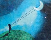 Decoupage Napkin Chasing The Moon Card Making Decorative Tissue Printed Napkin Scrapbooking Paper Decoupage