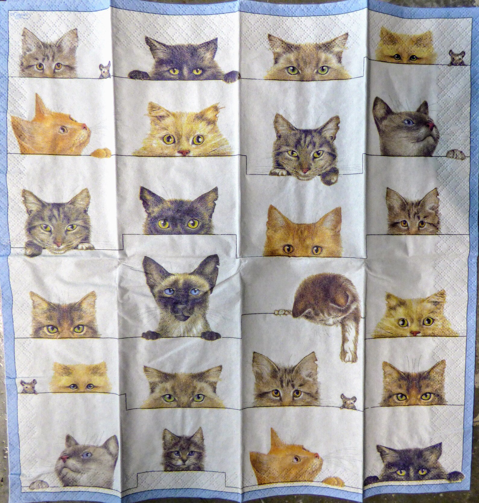 Paper for Decoupage Cat and Mouse Decoupage Paper Etsy