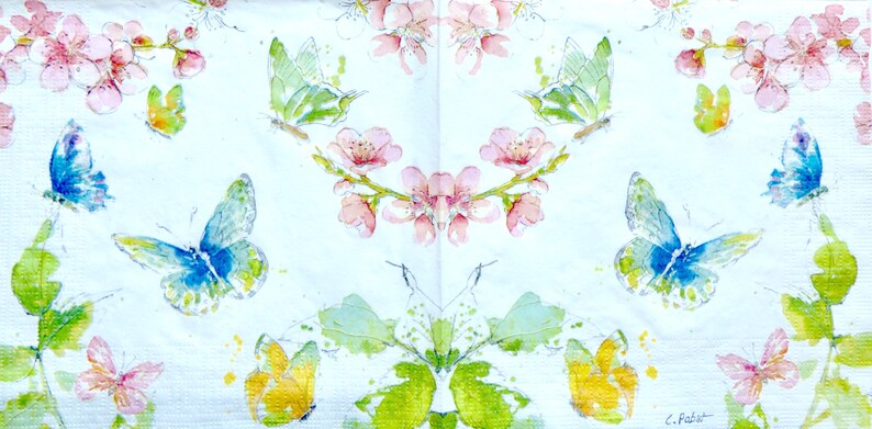 Napkin for Decoupage ~ Summertime Butterflies ~ Craft Supplies ~ Napkin for Decoupage ~ Summertime Butterflies ~ Craft Supplies ~
