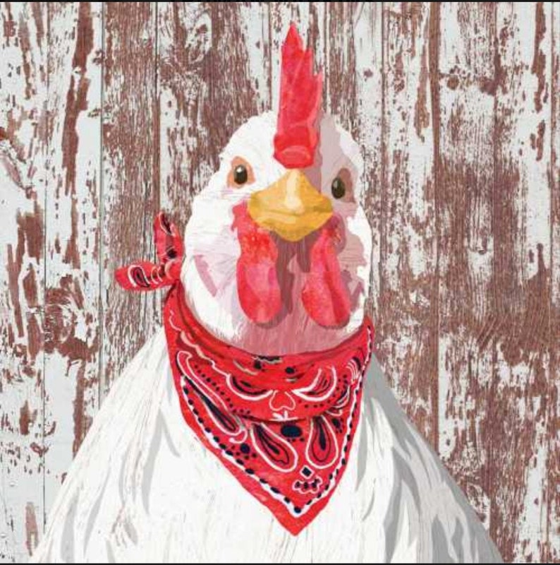 Napkin for Decoupage ~ Truman the Rooster ~ Craft Paper ~ Paper Ephemera ~ Napkin for Decoupage ~ Tissue for decoupage