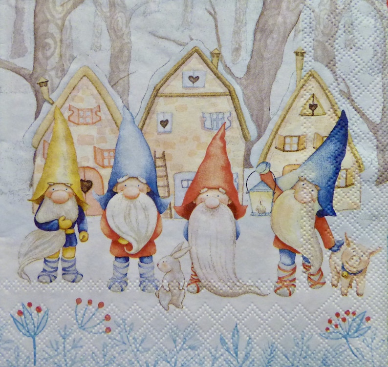 Paper for Decoupage Gnome Print Craft Paper Kid's Etsy