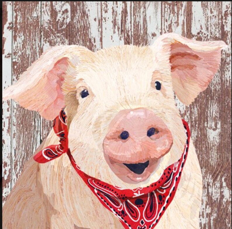 Decoupage Paper Charlotte the Pig Animal Print Tissue Etsy