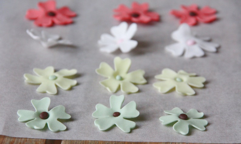Edible Flower Cake Topper X15 Cupcake Toppers Small Etsy