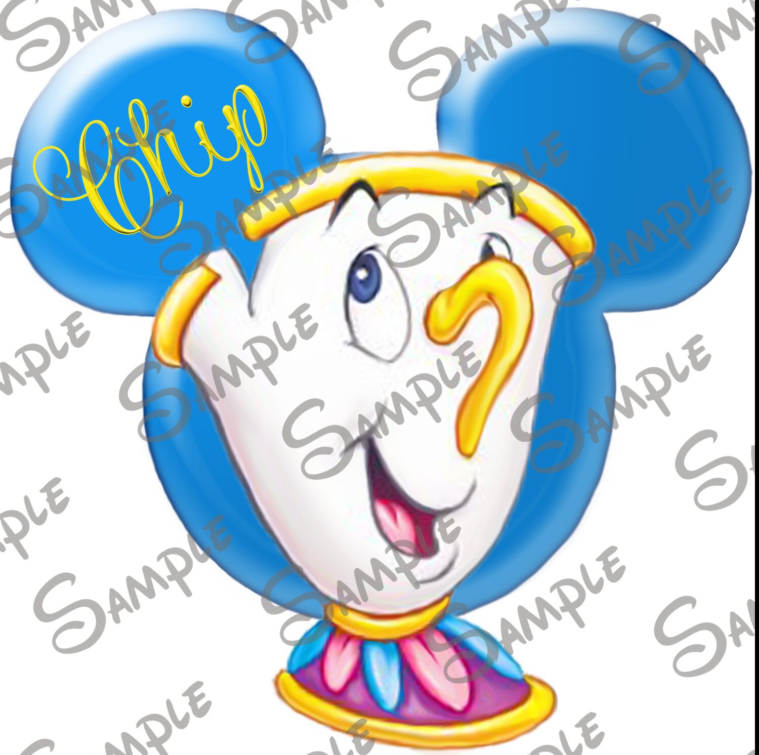 DIGITAL printable DIY Chip Mrs Potts' son from Beauty and Etsy