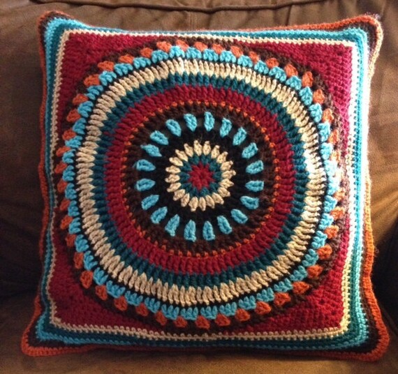 Boho/western crocheted pillow cover Etsy