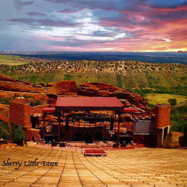 Famous Red Rocks Amphitheatre , Denver Colorado, My top selling photo, Glossy Fine art Photography Print, Free shipping in the US Unframed