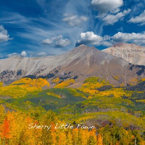 Colori autunnali su Telluride Mountain 8 x 10 Fotografia Fine Art Stampa su carta lucida senza cornice