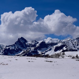 Snowy Mountain top in Telluride Colorado, Winter scene, Colorado photography,  Mountain Landscape,  glossy print unframed