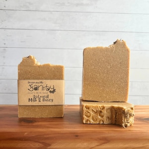 Oatmeal, Milk & Honey Soap | Fresh and Clean Goat Milk Soap | Handcrafted with Local Minnesota Goat&#39;s Milk | Small Batch Artisan Bar Soap