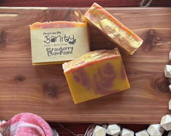 Strawberry Champagne Goat Milk Soap: Handcrafted Artisan Soap