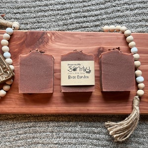 Rose Garden Goat Milk Soap with Essential Oil | Small Batch Cold Process Artisan Soap Handcrafted in Minnesota with Local Goat&#39;s MIlk