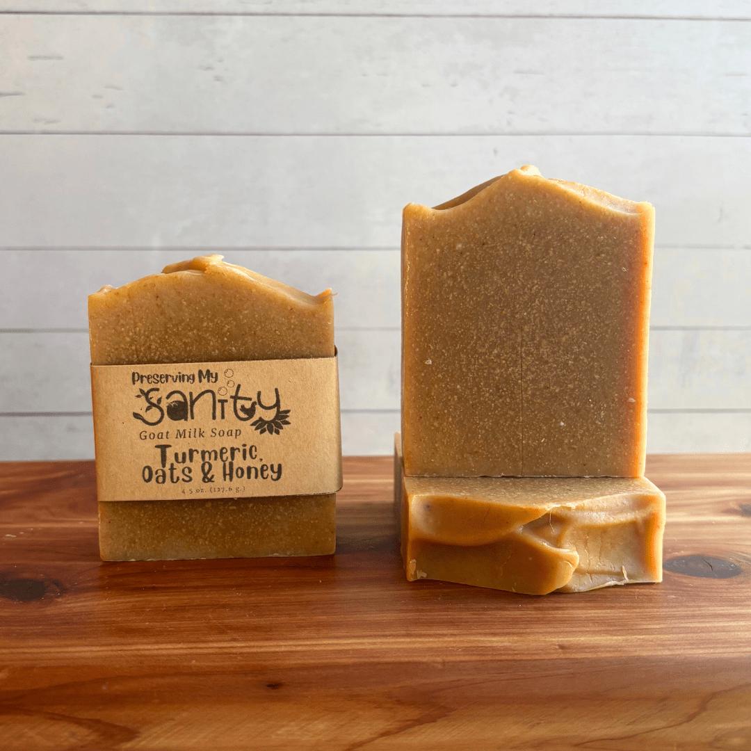 Turmeric, Oats & Honey Goat’s Milk Soap | Unscented Soap | Oatmeal Milk and Honey Soap with Turmeric | Small Batch Soap |Minnesota Goat Milk