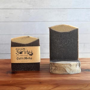 Caffe Mocha Goat Milk Soap | Coffee Soap | Small Batch Soap Made with Local Minnesota Goat&#39;s Milk | Handmade Artisan Soap