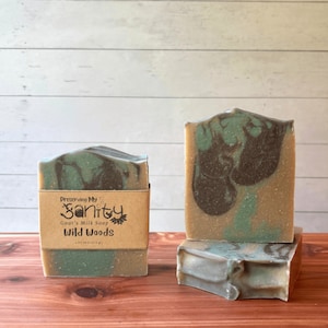 Wild Woods Goat Milk Soap | Outdoors Scent Featuring Birchwood and Oud | Cold Process Soap Handcrafted in Minnesota with Local Goat&#39;s Milk