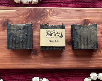 Pine Tar Goat Milk Soap: Tobacco Vanilla Scent, Artisan Crafted