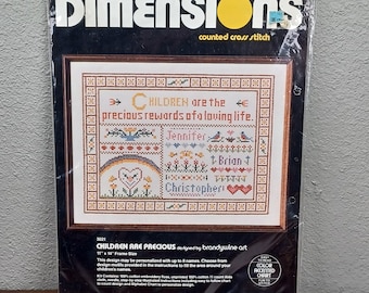 Dimensions CHILDREN ARE PRECIOUS Counted Cross Stitch Kit #3021 Vintage 1980