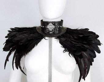 Black Feather Collar - Etsy