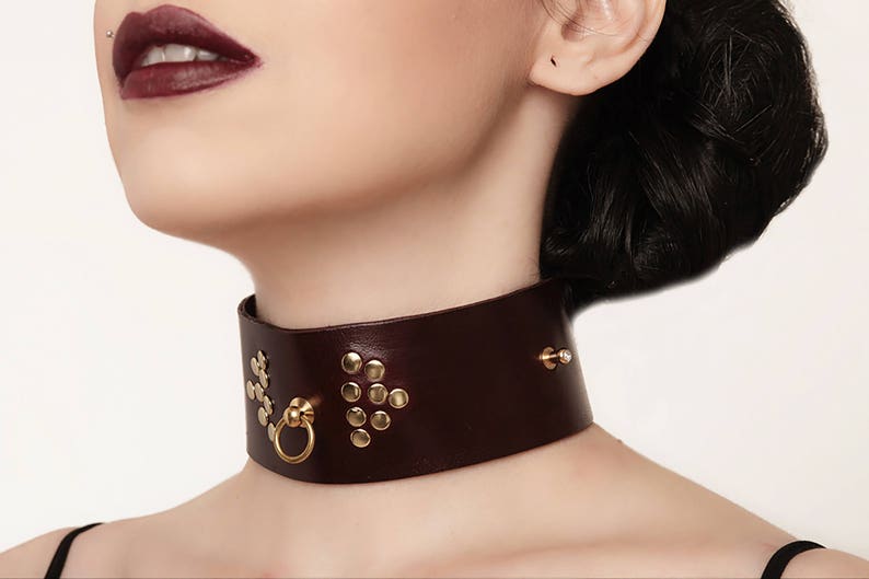 Bondage Collar Bdsm day Collar O Ring Collar day collar Fetish Leather Collar Submissive elegant bdsm collar