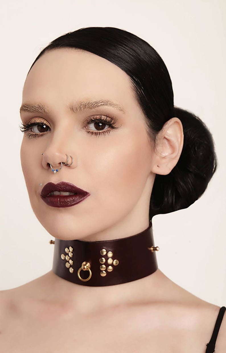 Bondage Collar Bdsm day Collar O Ring Collar day collar Fetish Leather Collar Submissive elegant bdsm collar