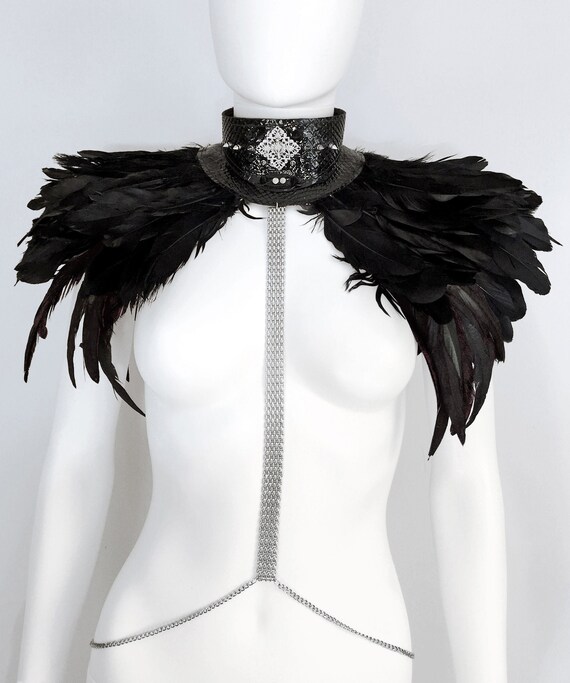 black feather choker