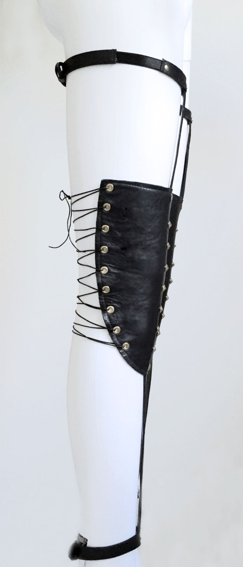 Leather Garter Belts With Knee Pads BDSM Inspired Fetish Etsy UK