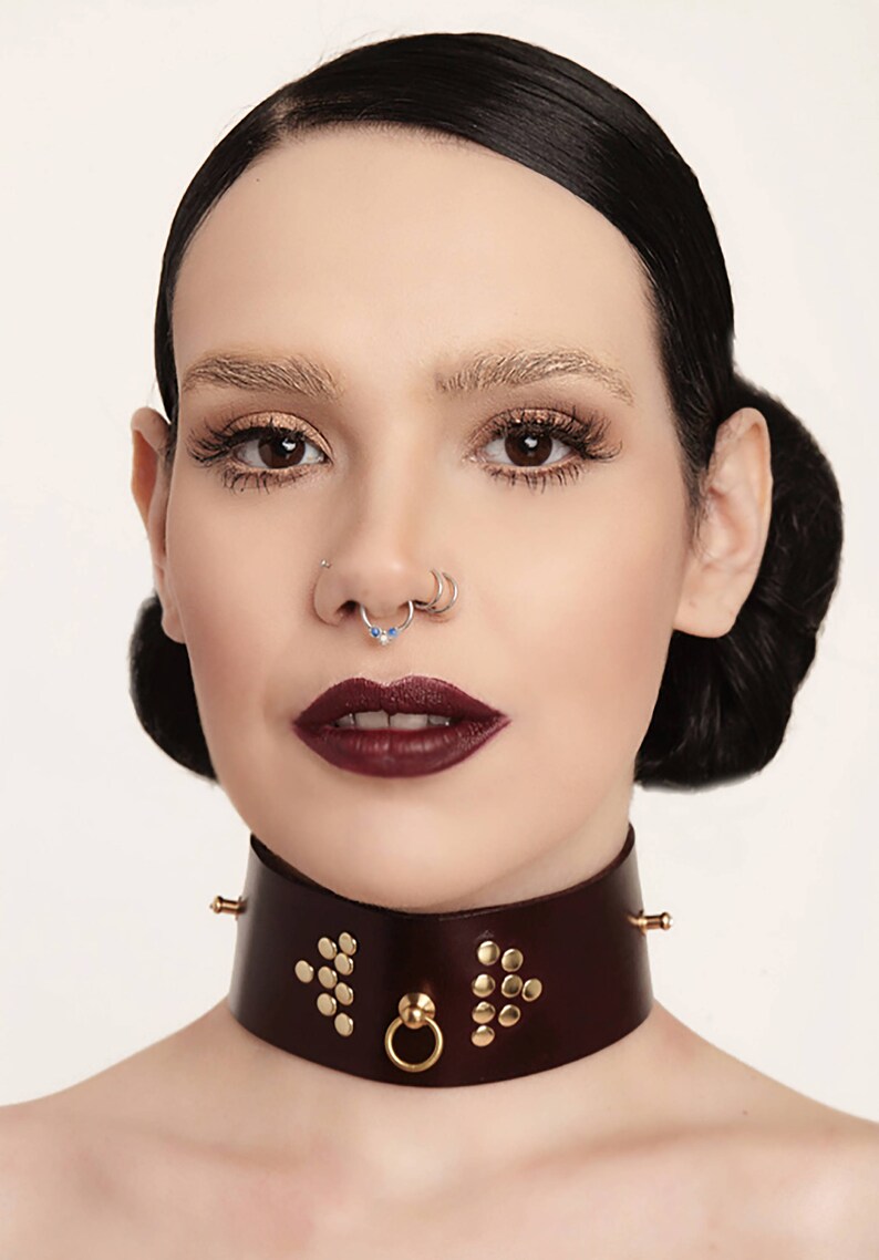 Bondage Collar Bdsm day Collar O Ring Collar day collar Fetish Leather Collar Submissive elegant bdsm collar