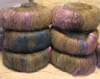 Rolags, Hand Made Fiber Rolags. Masham, Bamboo, and, Angelina. Felt Spin Make Yarn. Yarn Spinning Supplies. Craft Supplies.