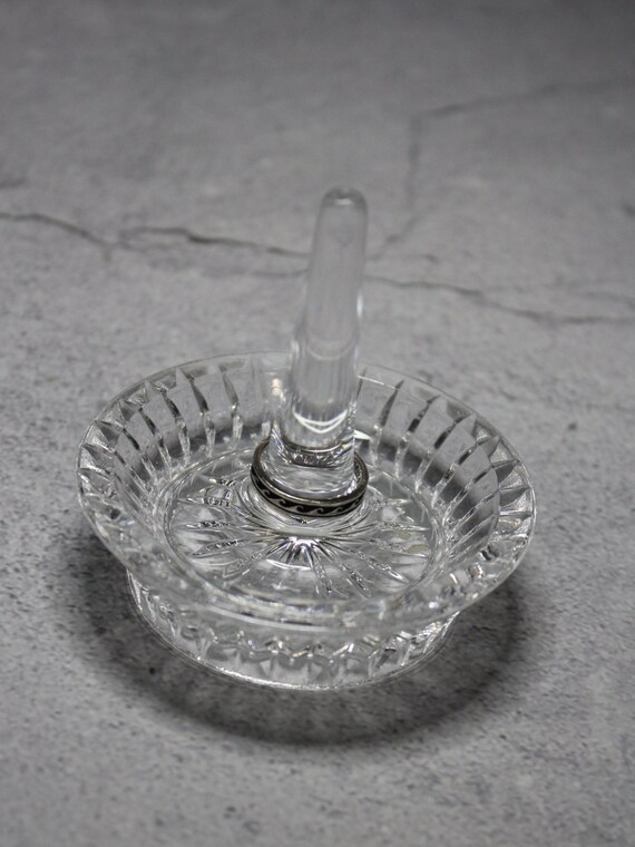 Vintage Clear Glass Ring Holder Jewelry Holder Wedding Ring Etsy