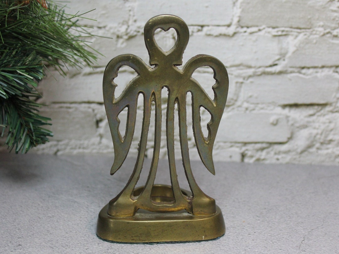 Vintage Brass Angel Candle Holder. Brass Holiday Votive Candle Etsy